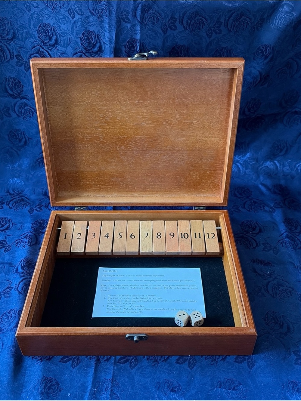WE Games Shut The Box Dice Game-Stained Cherry Wood
